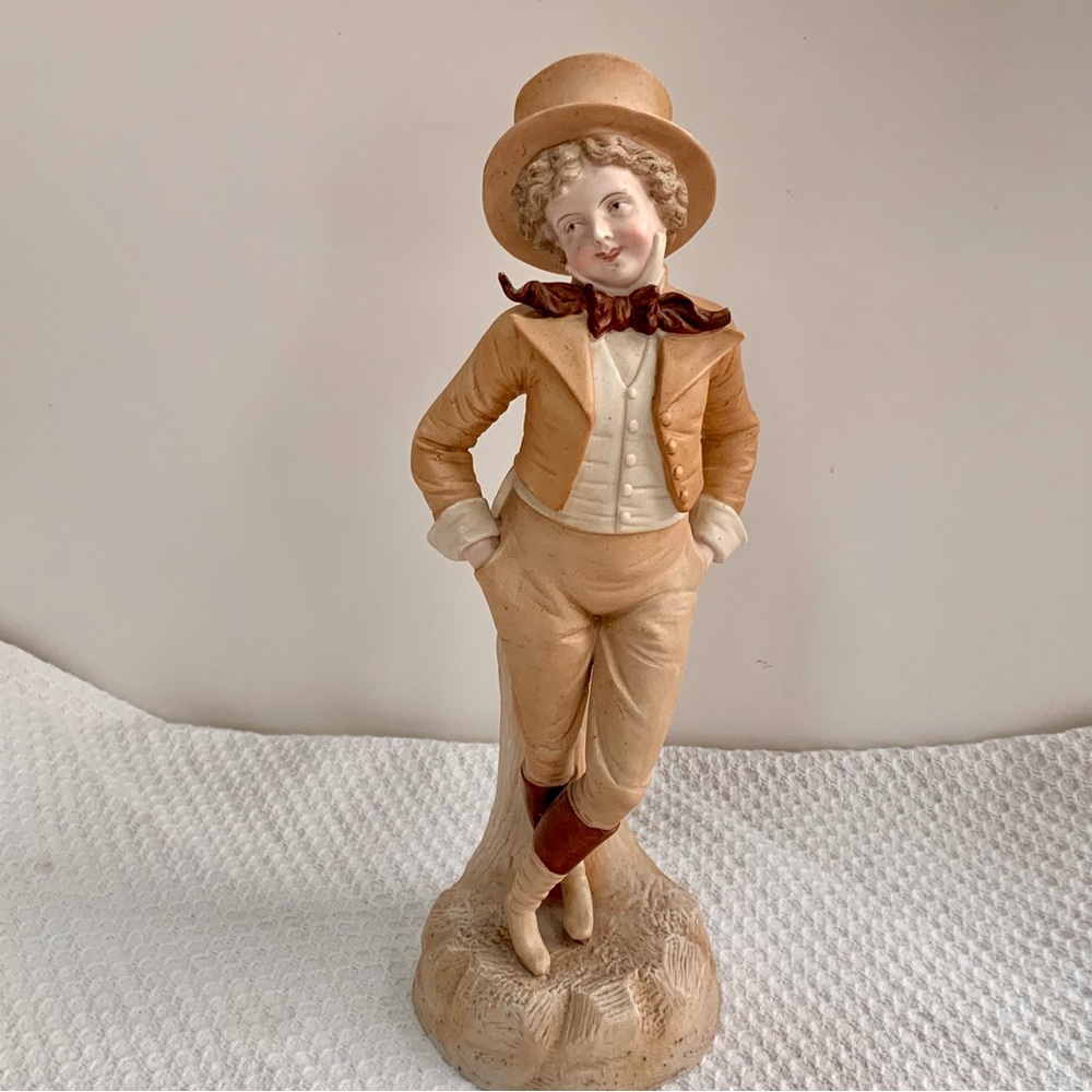 Antique Rudolstadt Bisque Porcelain Statue Figurine of Young Dandy